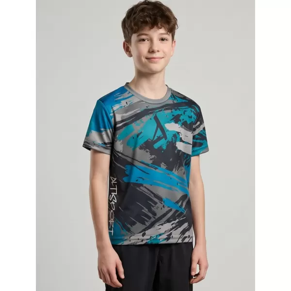  Tricou funcțional premium pentru copii ALTISPORT VOJ/ALK014TR01 NEGRU/KEROSEN 