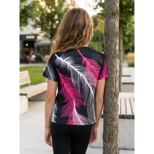  Tricou funcțional premium pentru copii ALTISPORT VOJ/ALK001TR01 NEGRU/ROZ 