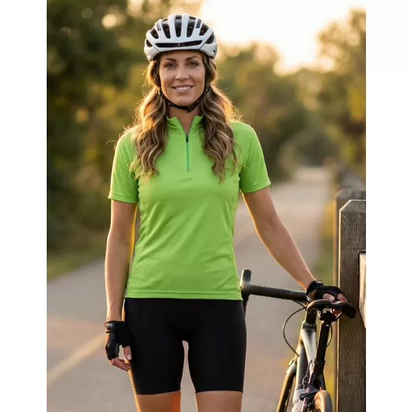  Tricou de ciclism pentru femei ALTISPORT NoPrint NP/ALW115NJ VERDE LIME 