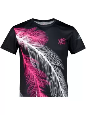 Tricou funcțional premium pentru copii ALTISPORT VOJ/ALK001TR01 NEGRU/ROZ