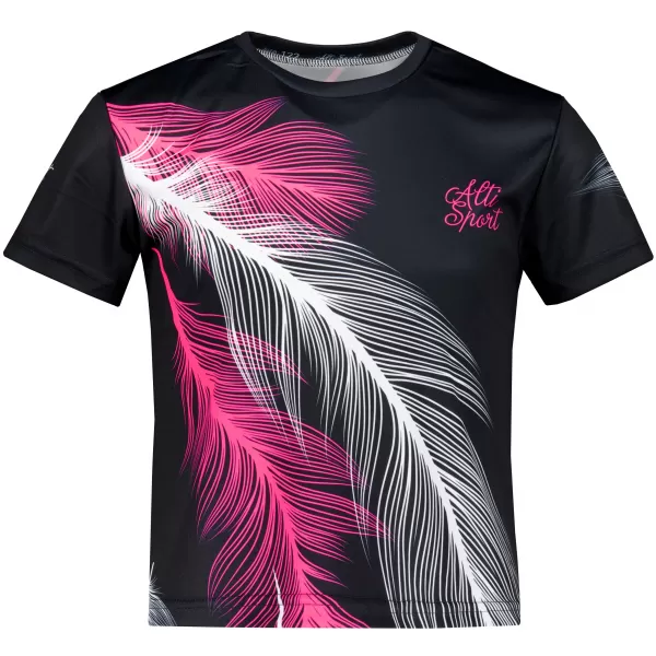  Tricou funcțional premium pentru copii ALTISPORT VOJ/ALK001TR01 NEGRU/ROZ 