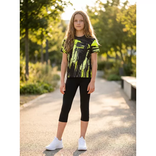  Tricou funcțional premium pentru copii ALTISPORT VOJ/ALK010TR01 NEGRU SI GALBEN 
