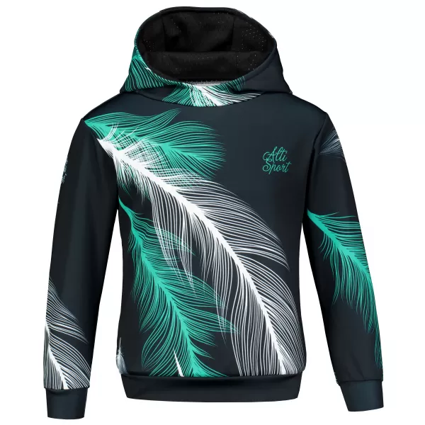  Dětská funkční mikina premium ALTISPORT VOJ/ALK001MI01 ČERNÁ/TYRKYSOVÁ 