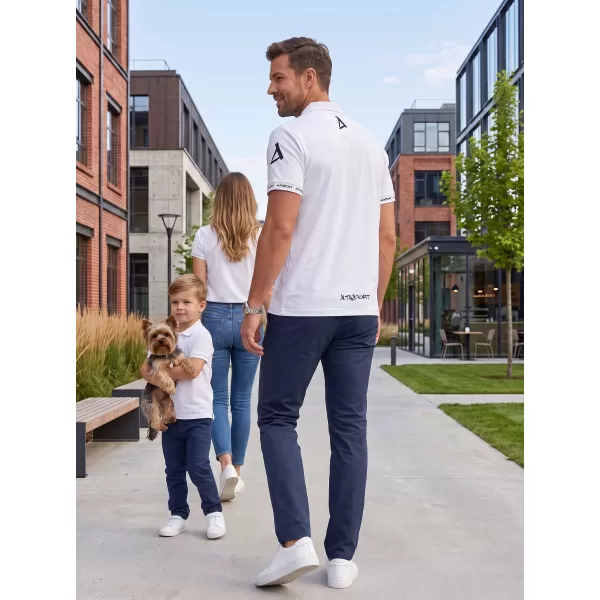 Tricou funcțional pentru bărbați cu guler premium ALTISPORT VOJ/ALM000TR05 ALB 