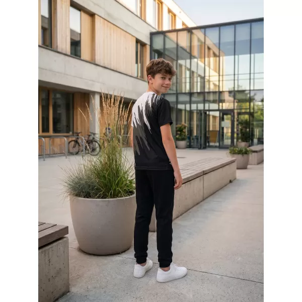  Tricou funcțional premium pentru copii ALTISPORT VOJ/ALK006TR01 ALB-NEGRU 