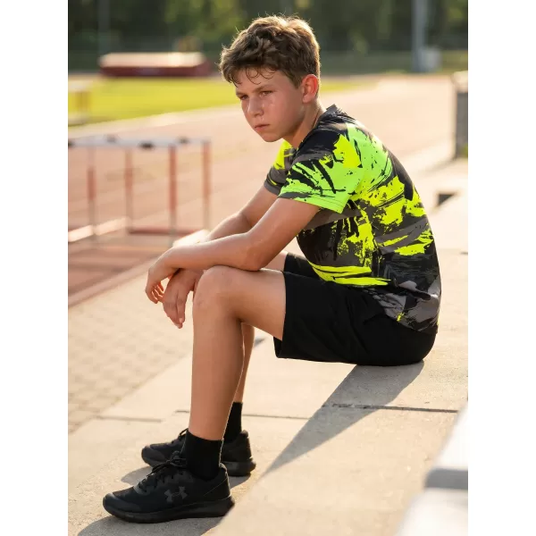  Tricou funcțional premium pentru copii ALTISPORT VOJ/ALK014TR01 NEGRU/VERDE 