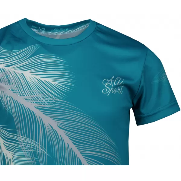  Tricou funcțional premium pentru copii ALTISPORT VOJ/ALK001TR01 SMARALD/GRI 