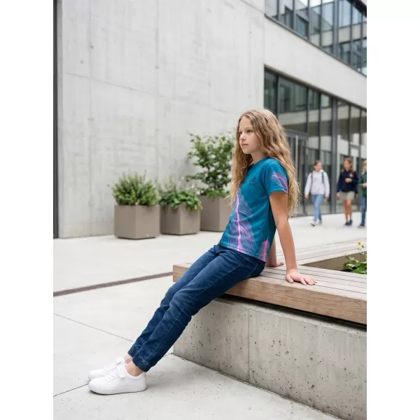  Tricou funcțional premium pentru copii ALTISPORT VOJ/ALK001TR01 BENZINĂ/ROZ DESCHIS 