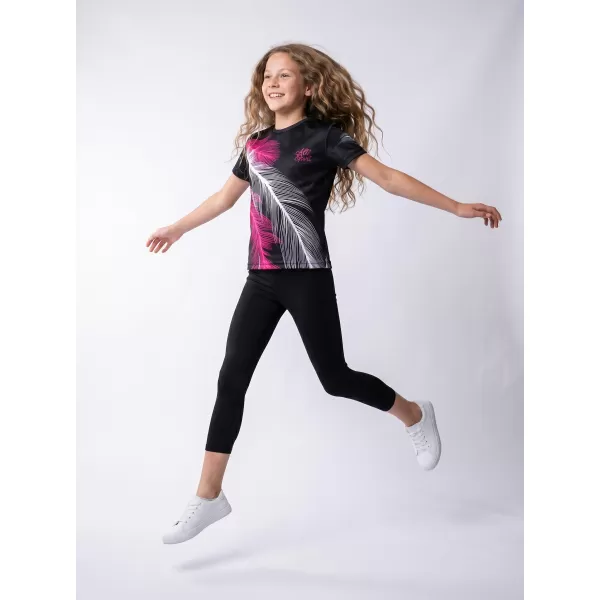  Tricou funcțional premium pentru copii ALTISPORT VOJ/ALK001TR01 NEGRU/ROZ 