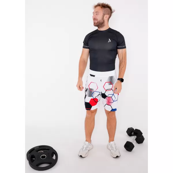  Pantaloni scurți funcționali premium pentru bărbați, fără buzunare ALTISPORT VOJ/ALM036KRA02 HEXA ALB 