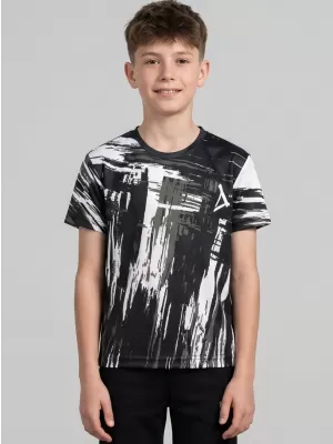 Tricou funcțional premium pentru copii ALTISPORT VOJ/ALK010TR01 ALB-NEGRU