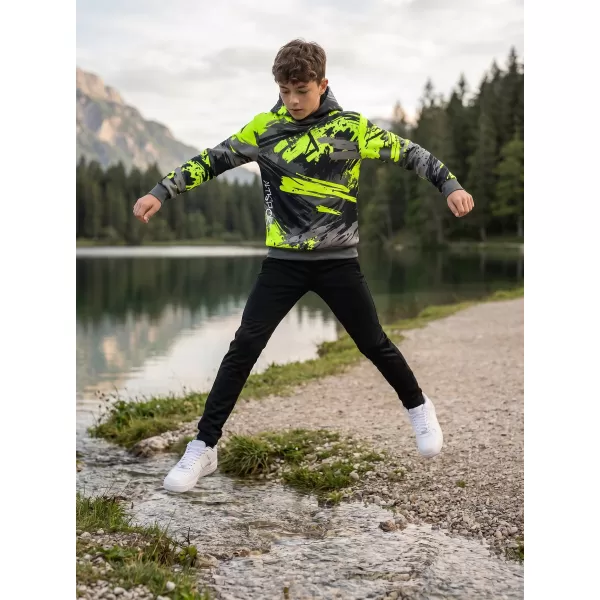  Hanorac funcțional premium pentru copii ALTISPORT VOJ/ALK014MI01 NEGRU/VERDE 