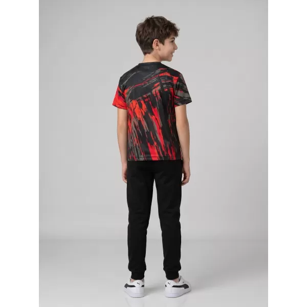  Tricou funcțional premium pentru copii ALTISPORT VOJ/ALK010TR01 NEGRU/ROSU 