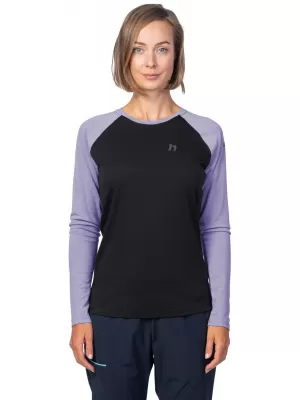Tricou de damă cu mâneci lungi HANNAH LESLIE L/S ANTRACIT/GLICINE