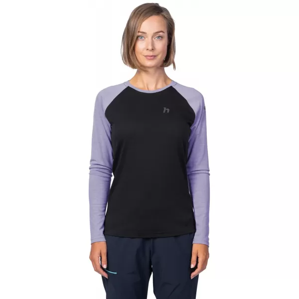  Tricou de damă cu mâneci lungi HANNAH LESLIE L/S ANTRACIT/GLICINE 