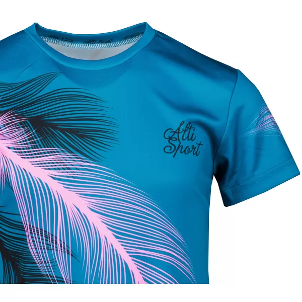  Tricou funcțional premium pentru copii ALTISPORT VOJ/ALK001TR01 BENZINĂ/ROZ DESCHIS 
