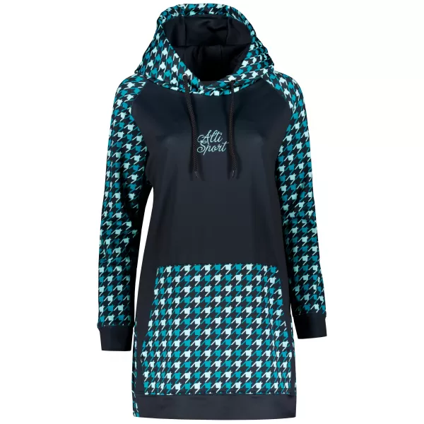  Hanorac prelungit funcțional pentru femei premium ALTISPORT VOJ/ALW048MI03 NEGRU ȘI ALBASTRU 