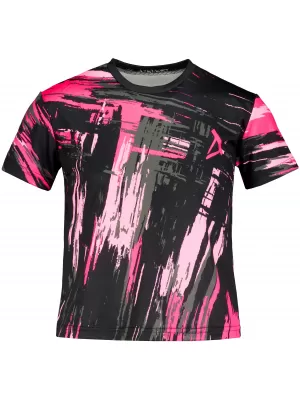 Tricou funcțional premium pentru copii ALTISPORT VOJ/ALK010TR01 NEGRU/ROZ DESCHIS