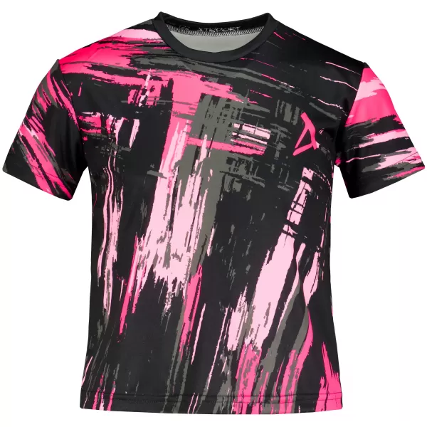  Tricou funcțional premium pentru copii ALTISPORT VOJ/ALK010TR01 NEGRU/ROZ DESCHIS 