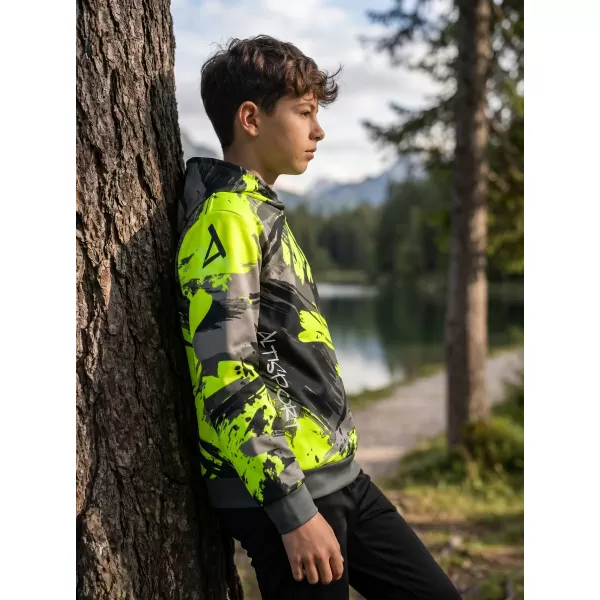  Hanorac funcțional premium pentru copii ALTISPORT VOJ/ALK014MI01 NEGRU/VERDE 