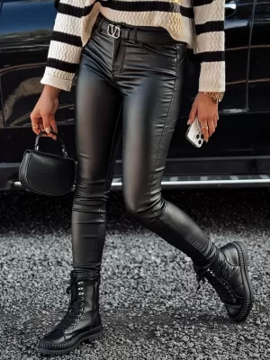 Pantalonii pentru doamne DSTREET GLOSSTEP UY2194 NEGRU