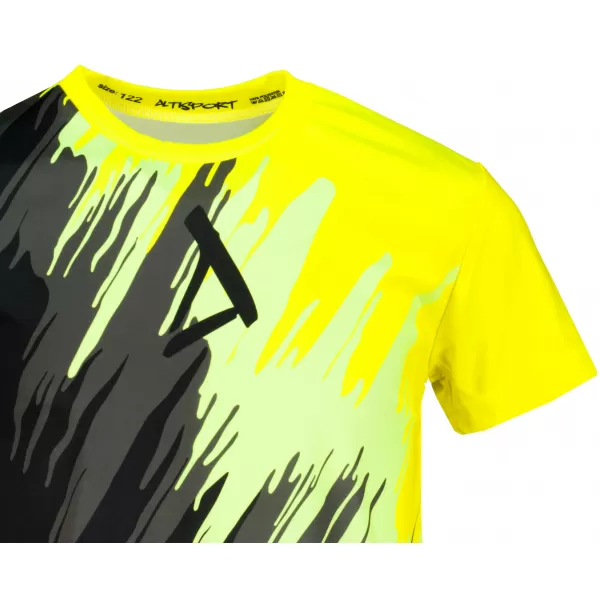  Tricou funcțional premium pentru copii ALTISPORT VOJ/ALK006TR01 NEGRU SI GALBEN 