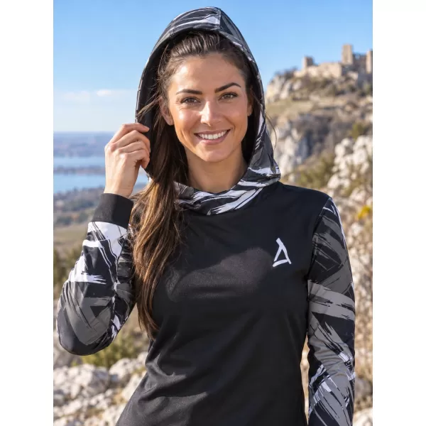  Hanorac funcțional premium pentru femei ALTISPORT VOJ/ALW039MI01 NEGRU/ALB 
