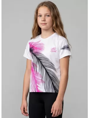 Tricou funcțional premium pentru copii ALTISPORT VOJ/ALK001TR01 ALB