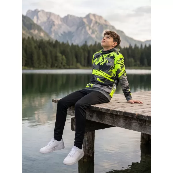  Hanorac funcțional premium pentru copii ALTISPORT VOJ/ALK014MI01 NEGRU/VERDE 