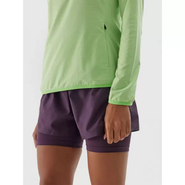  Pantaloni scurți de damă 4F WAW24TFSHF0758 VIOLET ÎNCHIS 