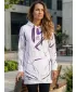 Hanorac prelungit funcțional pentru femei premium ALTISPORT VOJ/ALW049MI03 ALB/VIOLET