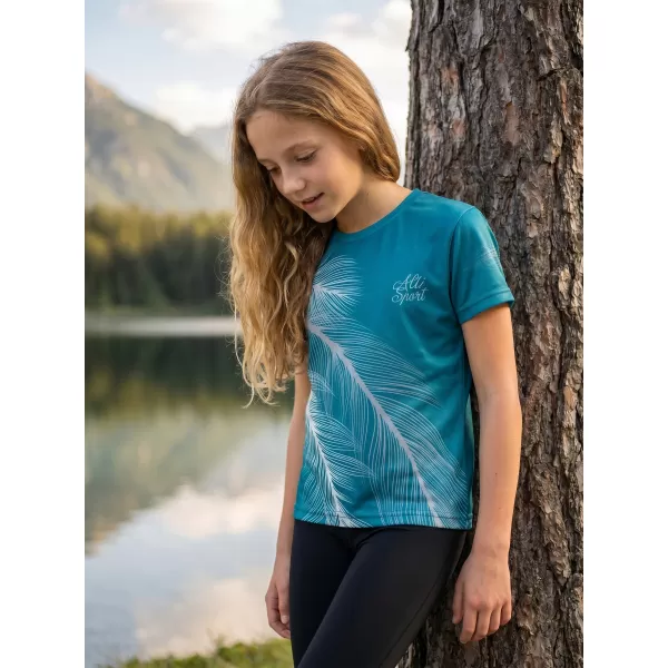 Tricou funcțional premium pentru copii ALTISPORT VOJ/ALK001TR01 SMARALD/GRI 