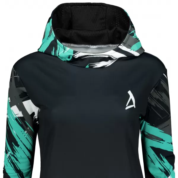  Hanorac funcțional premium pentru femei ALTISPORT VOJ/ALW039MI01 NEGRU/TURCOAZ 