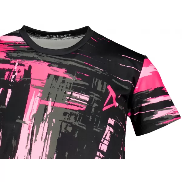  Tricou funcțional premium pentru copii ALTISPORT VOJ/ALK010TR01 NEGRU/ROZ DESCHIS 