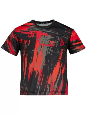 Tricou funcțional premium pentru copii ALTISPORT VOJ/ALK010TR01 NEGRU/ROSU