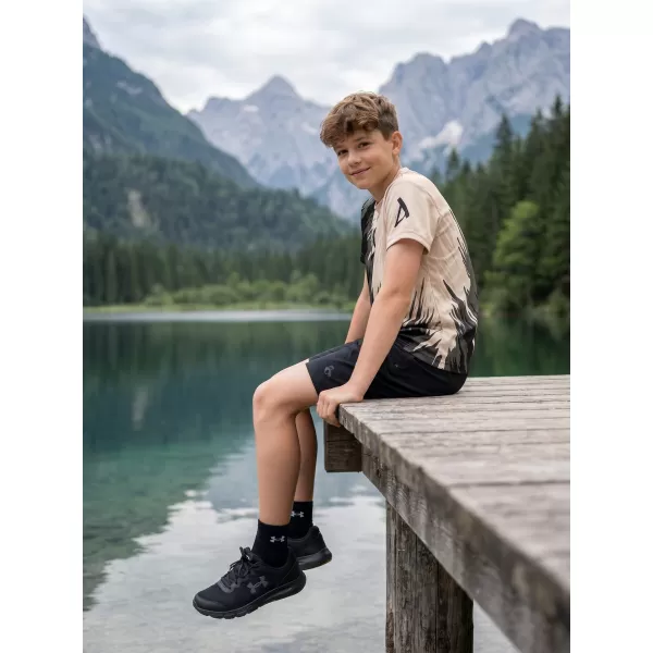  Tricou funcțional premium pentru copii ALTISPORT VOJ/ALK006TR01 NEGRU/MARO 