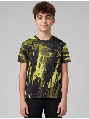 Tricou funcțional premium pentru copii ALTISPORT VOJ/ALK010TR01 NEGRU/ARMATĂ