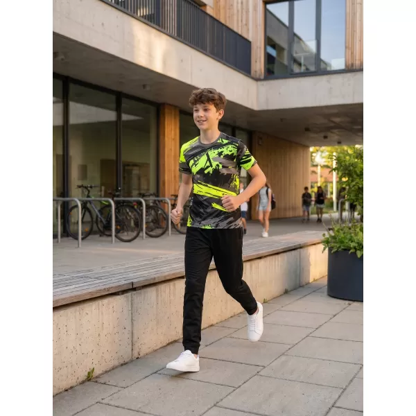  Tricou funcțional premium pentru copii ALTISPORT VOJ/ALK014TR01 NEGRU/VERDE 