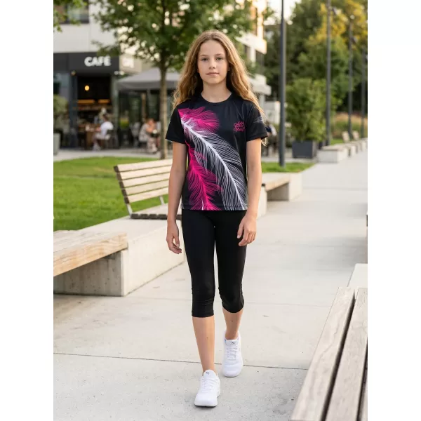  Tricou funcțional premium pentru copii ALTISPORT VOJ/ALK001TR01 NEGRU/ROZ 