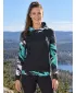 Hanorac funcțional premium pentru femei ALTISPORT VOJ/ALW039MI01 NEGRU/TURCOAZ
