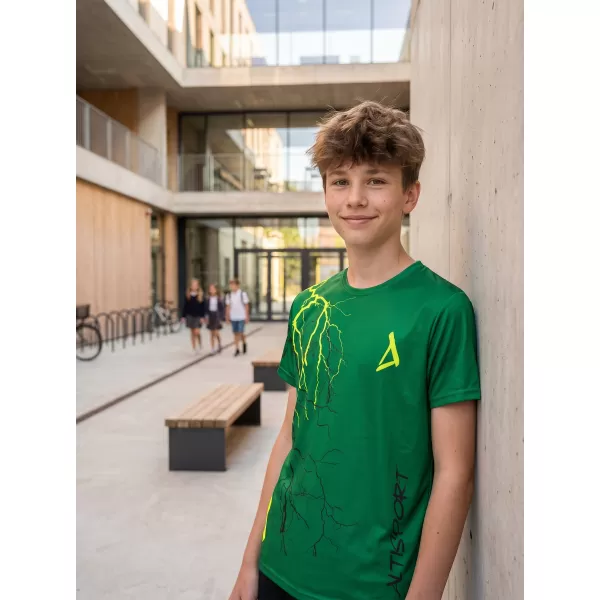  Tricou funcțional premium pentru copii ALTISPORT VOJ/ALK004TR01 VERDE STICLA 