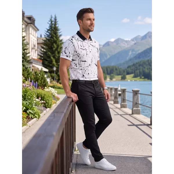  Tricou funcțional pentru bărbați cu guler premium ALTISPORT VOJ/ALM034TR05 ALB 