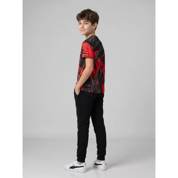 Tricou funcțional premium pentru copii ALTISPORT VOJ/ALK010TR01 NEGRU/ROSU 