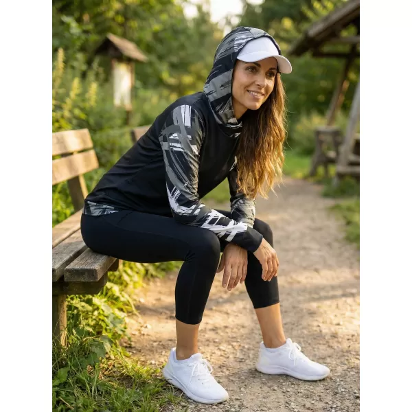  Hanorac funcțional premium pentru femei ALTISPORT VOJ/ALW039MI01 NEGRU/ALB 