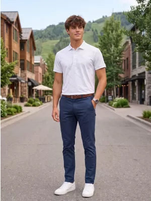 Tricou funcțional pentru bărbați cu guler premium ALTISPORT VOJ/ALM050TR05 ALB