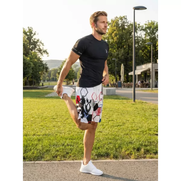  Pantaloni scurți funcționali premium pentru bărbați, fără buzunare ALTISPORT VOJ/ALM036KRA02 HEXA ALB 