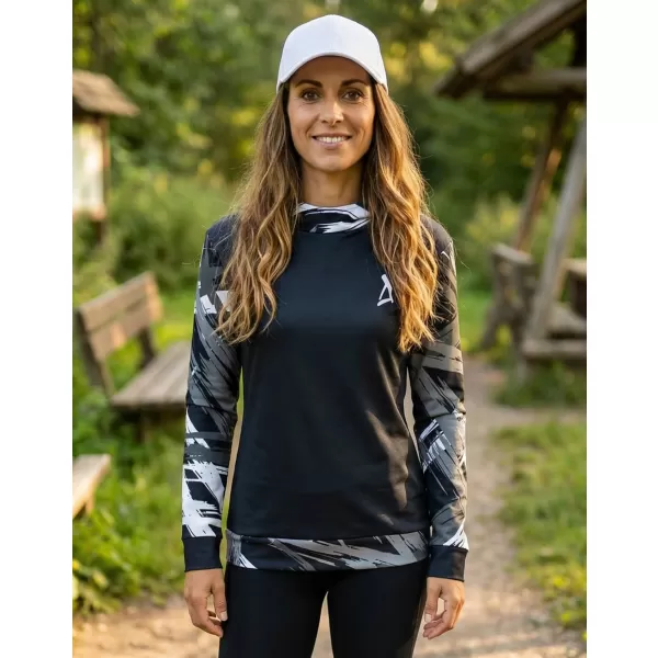  Hanorac funcțional premium pentru femei ALTISPORT VOJ/ALW039MI01 NEGRU/ALB 