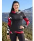 Hanorac funcțional premium pentru femei ALTISPORT VOJ/ALW039MI01 NEGRU/ROSU
