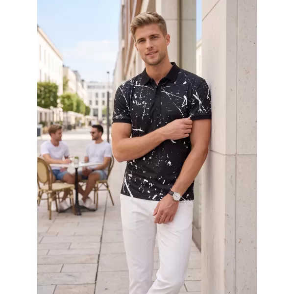  Tricou funcțional pentru bărbați cu guler premium ALTISPORT VOJ/ALM034TR05 NEGRU 