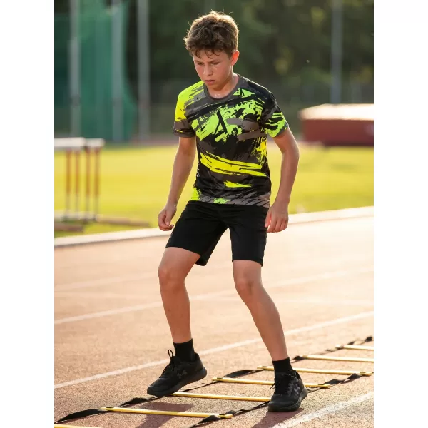  Tricou funcțional premium pentru copii ALTISPORT VOJ/ALK014TR01 NEGRU/VERDE 